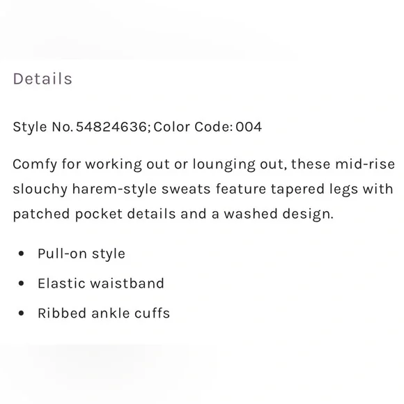 Free People Movement NWT June Bug Aquamarine Blue Slouch Sweatpants Women Small - Picture 16 of 16